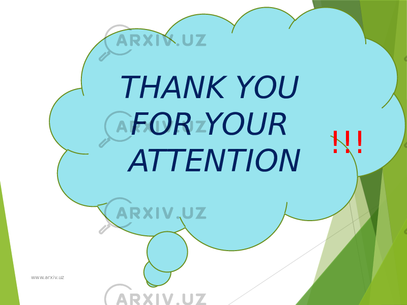 THANK YOU FOR YOUR ATTENTION !!! www.arxiv.uz 