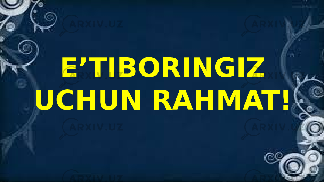 E’TIBORINGIZ UCHUN RAHMAT! 