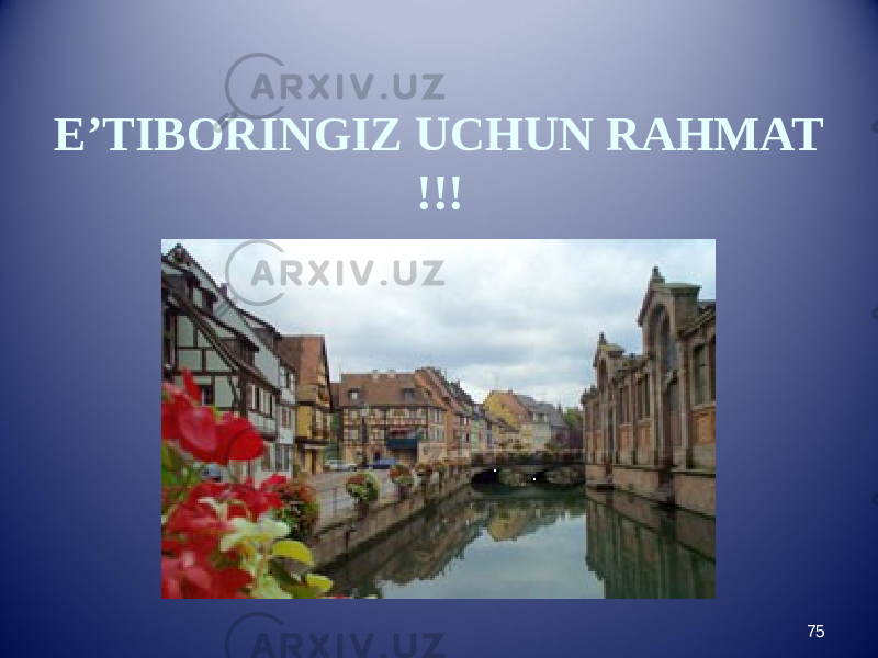 E’TIBORINGIZ UCHUN RAHMAT !!! 75 