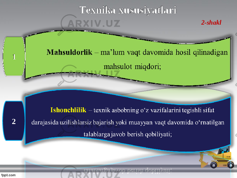 Texnika xususiyatlari 2-shakl 1 2 