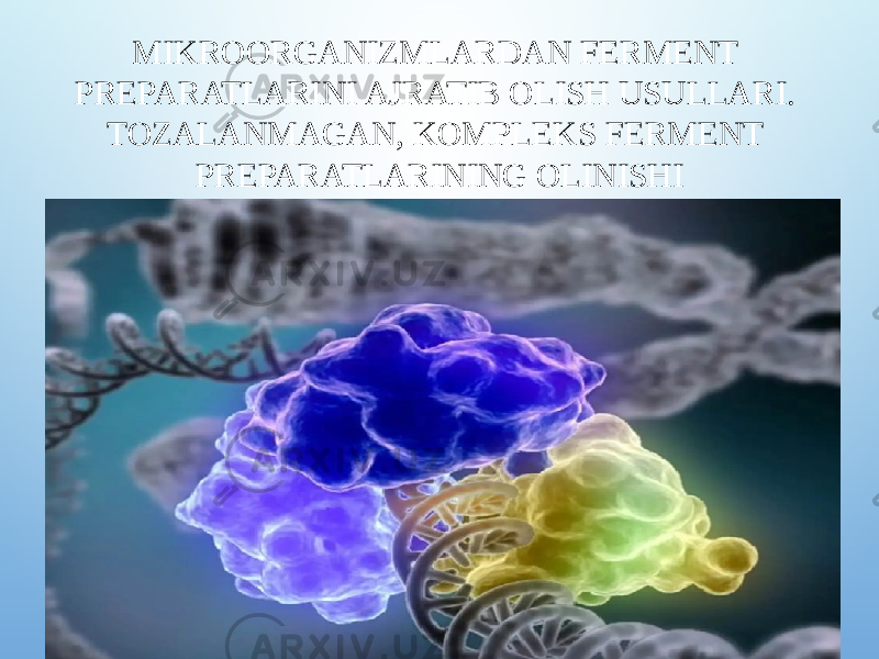 MIKROORGANIZMLARDAN FERMENT PREPARATLARINI AJRATIB OLISH USULLARI. TOZALANMAGAN, KOMPLEKS FERMENT PREPARATLARINING OLINISHI 