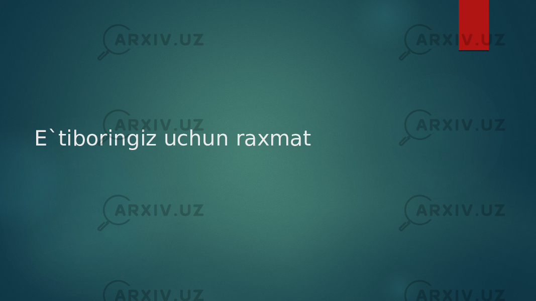 E`tiboringiz uchun raxmat 