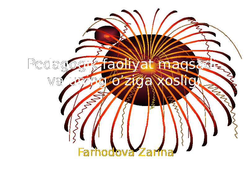 Pedagogik faoliyat maqsadi va uning o’ziga xosligi Farhodova Zarina 