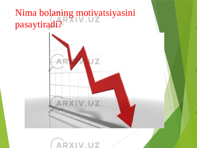 Nima bolaning motivatsiyasini pasaytiradi? 