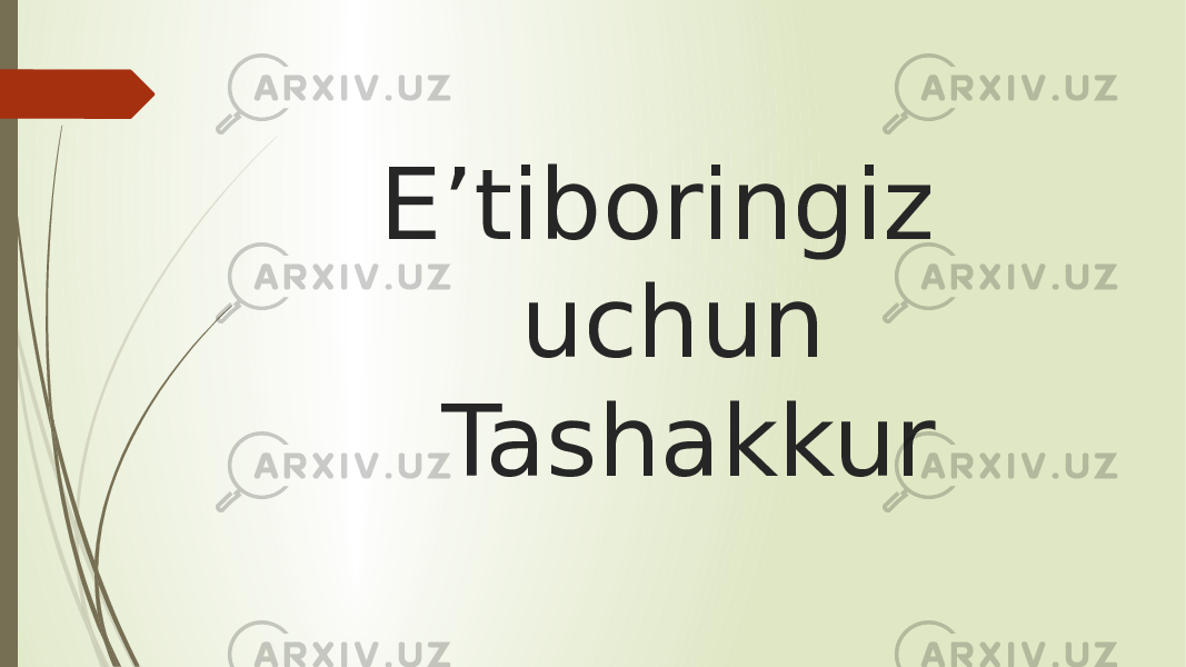 E’tiboringiz uchun Tashakkur 