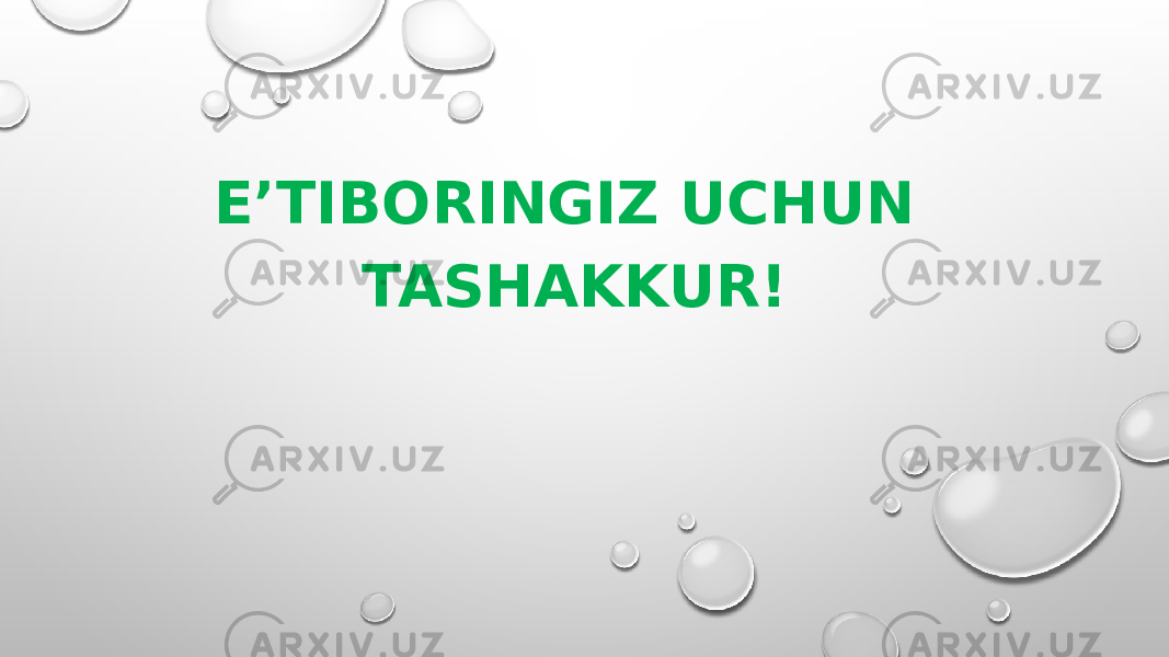 E’TIBORINGIZ UCHUN TASHAKKUR! 