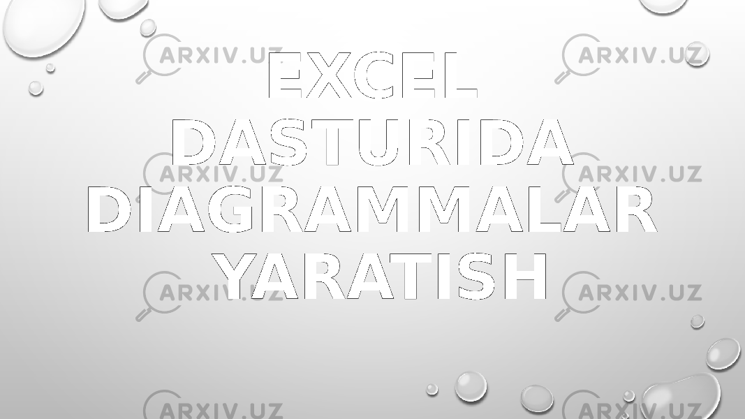 EXCEL DASTURIDA DIAGRAMMALAR YARATISH 