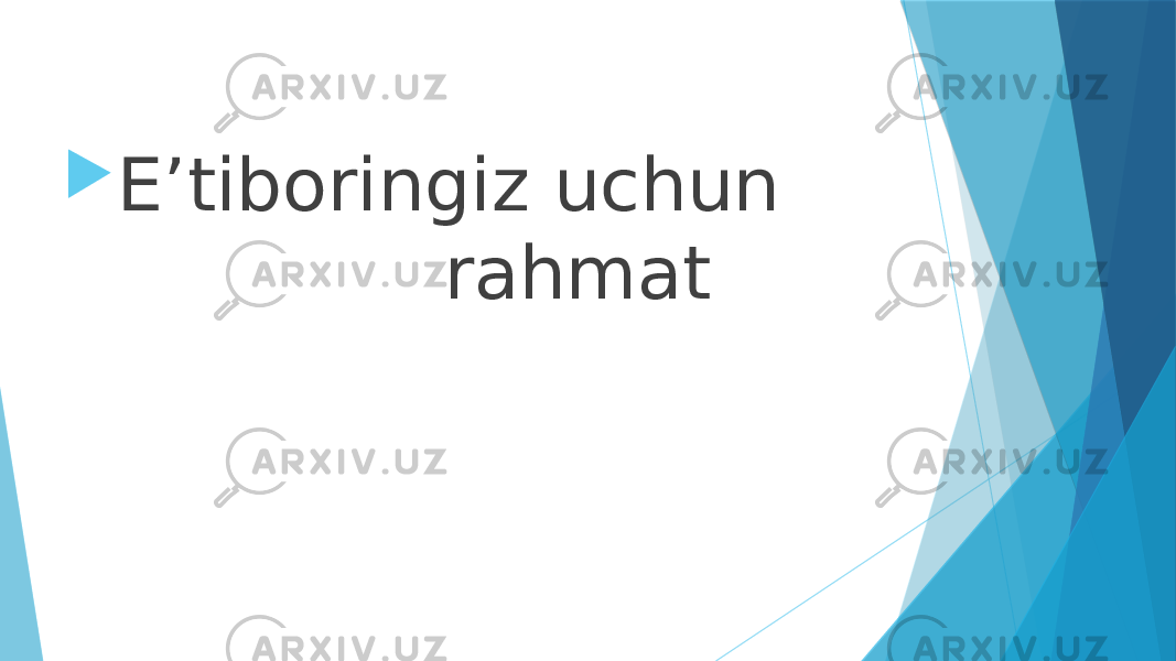  E’tiboringiz uchun rahmat 