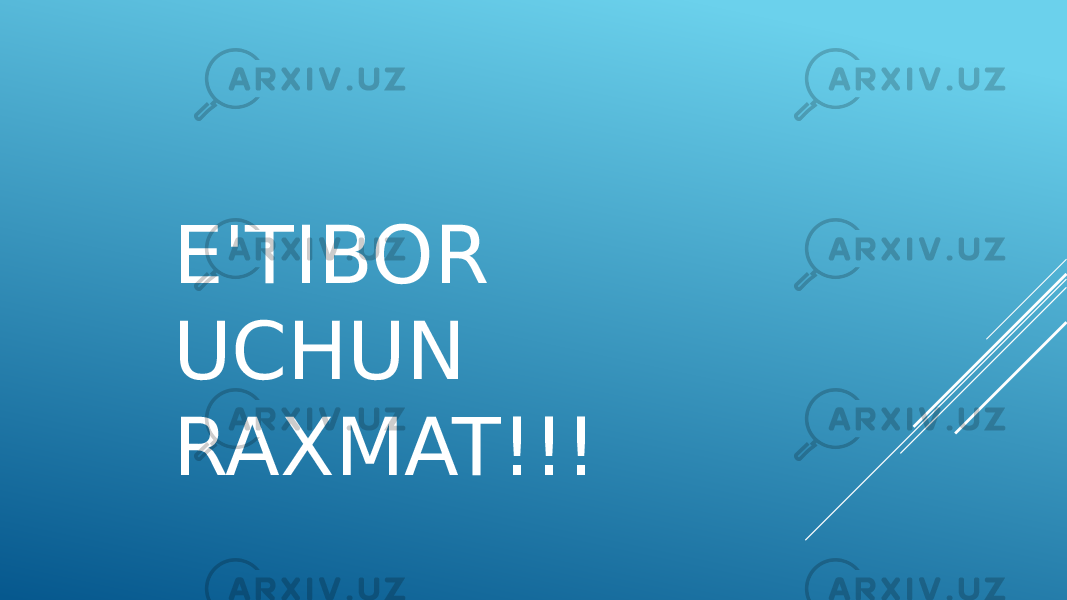 E&#39;TIBOR UCHUN RAXMAT!!! 