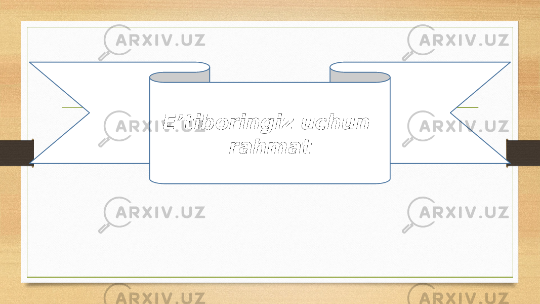 E’tiboringiz uchun rahmat 