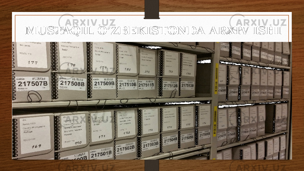MUSTAQIL O’ZBEKISTONDA ARXIV ISHI 