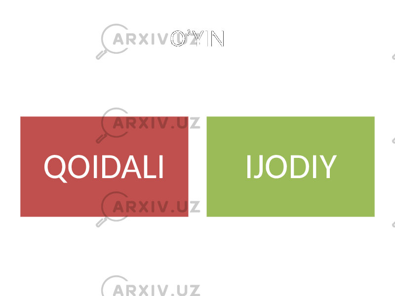 O’YIN QOIDALI IJODIY 