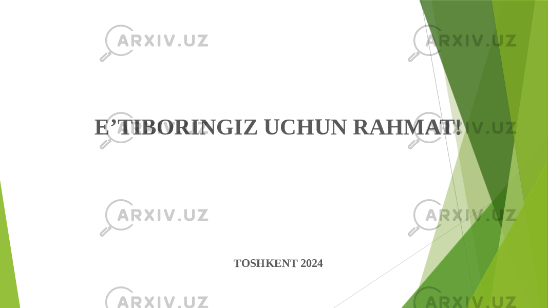 E’TIBORINGIZ UCHUN RAHMAT! TOSHKENT 2024 