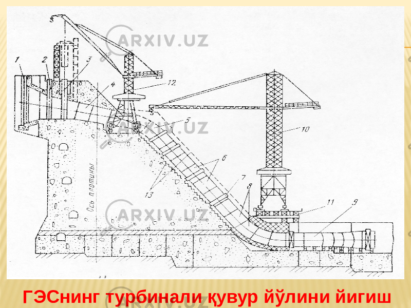  ГЭСнинг турбинали қувур йўлини йигиш 