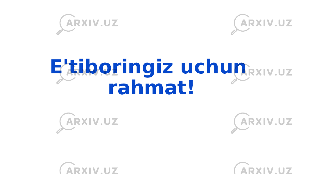 E&#39;tiboringiz uchun rahmat! 