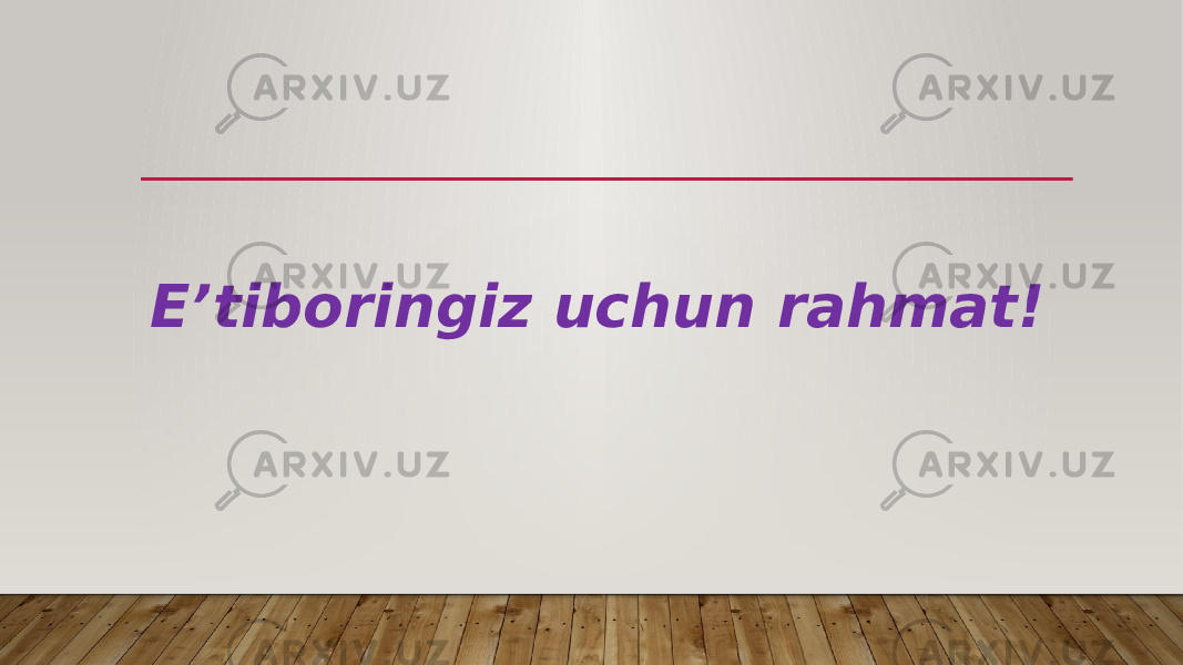 E’tiboringiz uchun rahmat! 