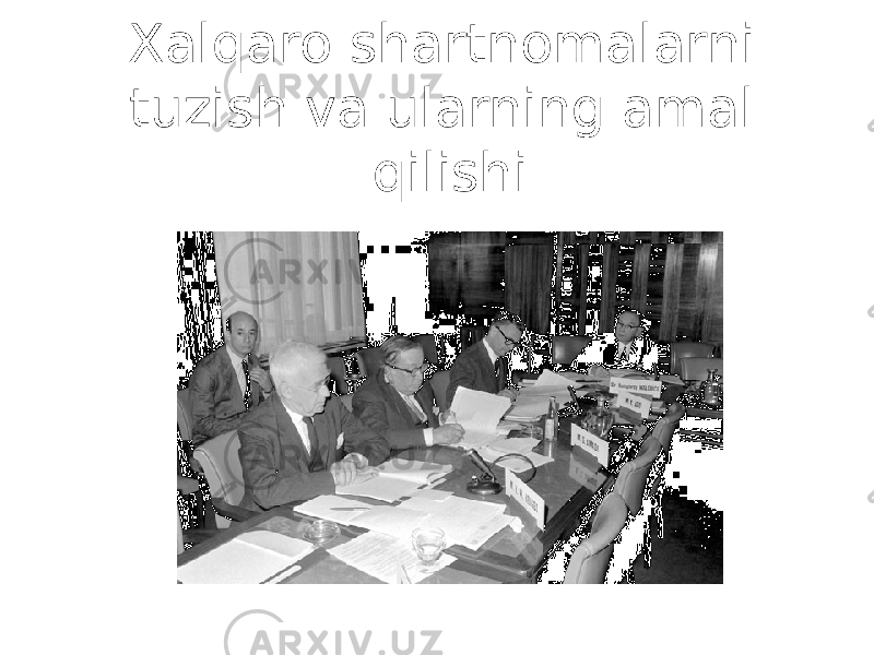 Xalqaro shartnomalarni tuzish va ularning amal qilishi 