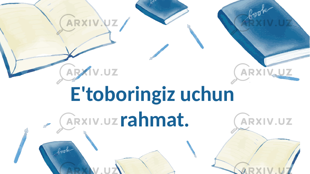 E&#39;toboringiz uchun rahmat. 