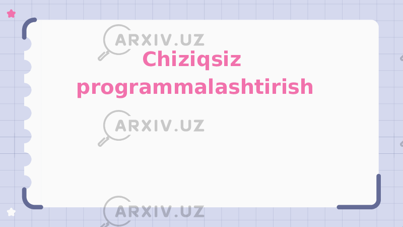 Chiziqsiz programmalashtirish 