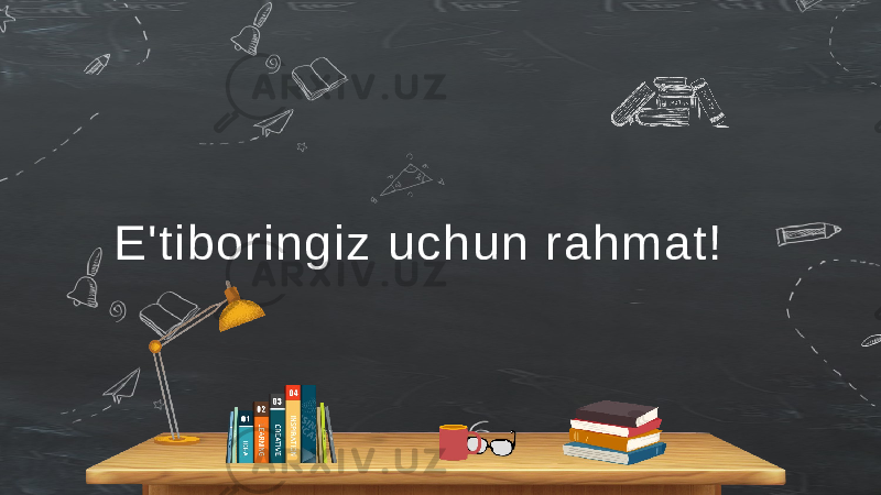 E&#39;tiboringiz uchun rahmat! 