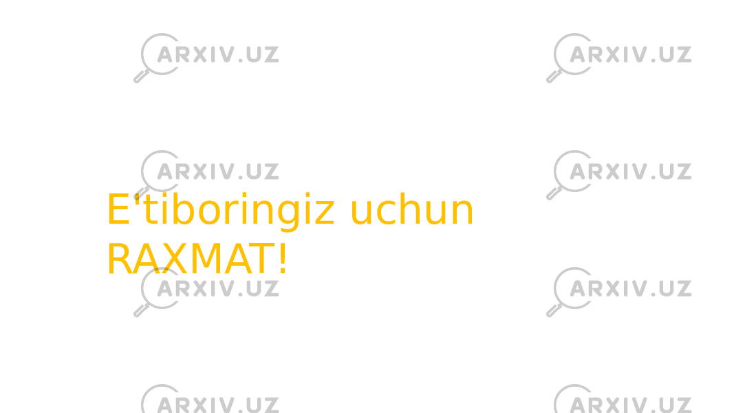 E&#39;tiboringiz uchun RAXMAT! 