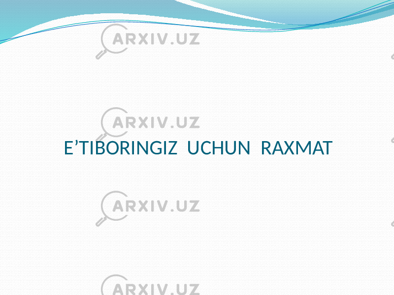 E’TIBORINGIZ UCHUN RAXMAT 