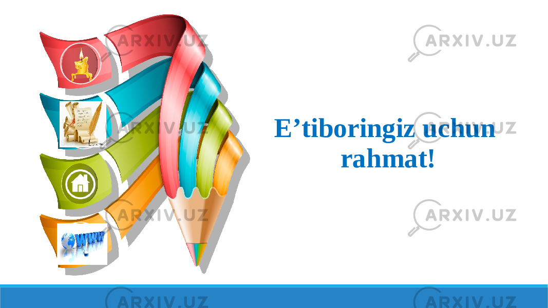 E’tiboringiz uchun rahmat! 