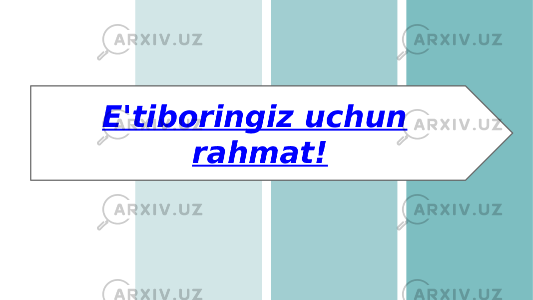 E&#39;tiboringiz uchun rahmat! 