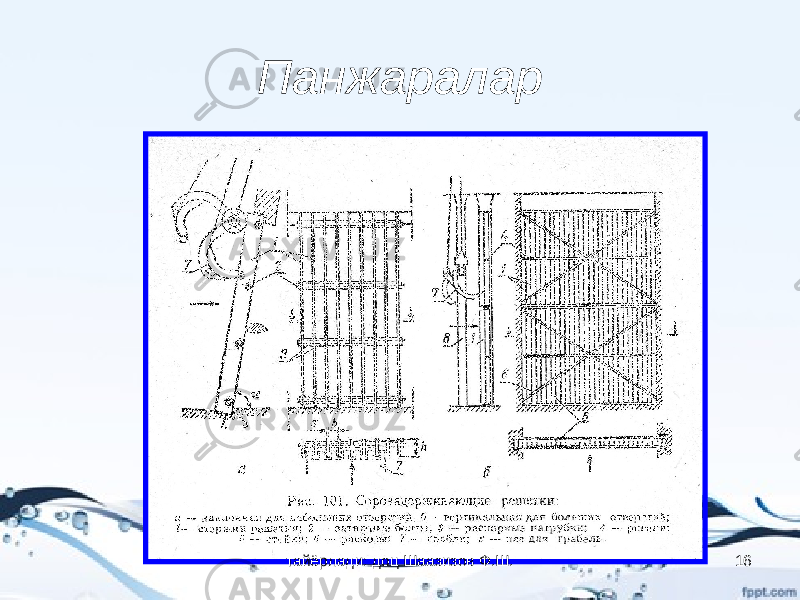 Панжаралар тайёрлади: доц Шаазизов Ф.Ш. 16 