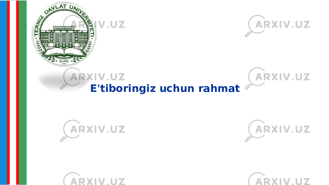 E&#39;tiboringiz uchun rahmat 