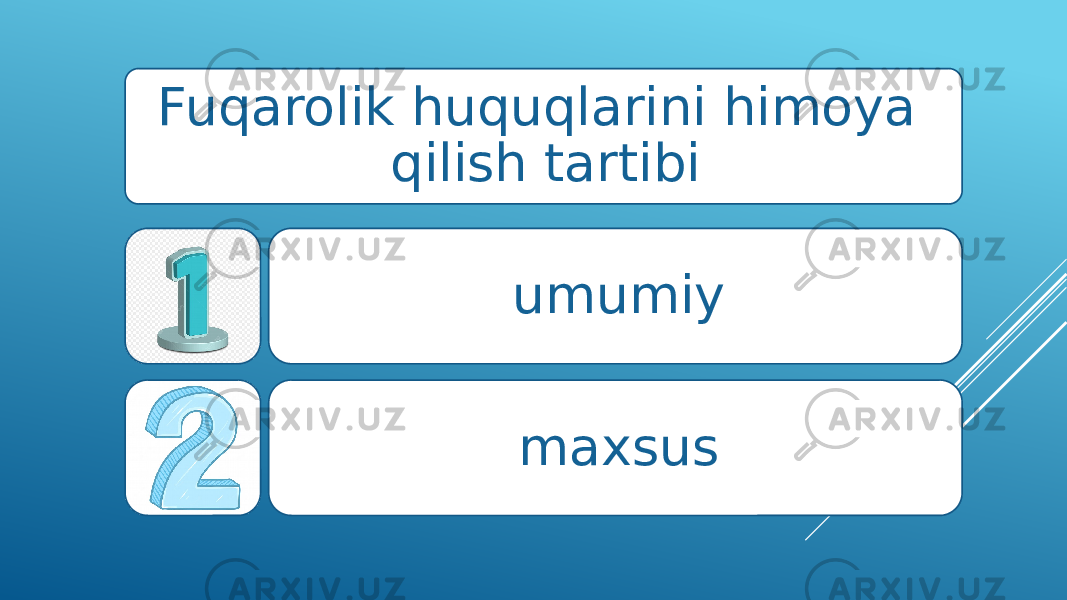 Fuqarolik huquqlarini himoya qilish tartibi umumiy maxsus 