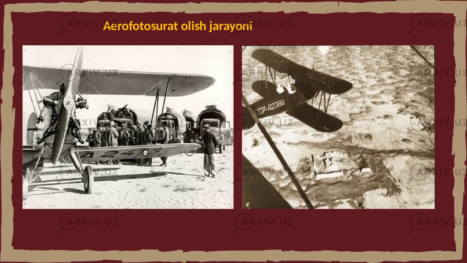 Aerofotosurat olish jarayoni 