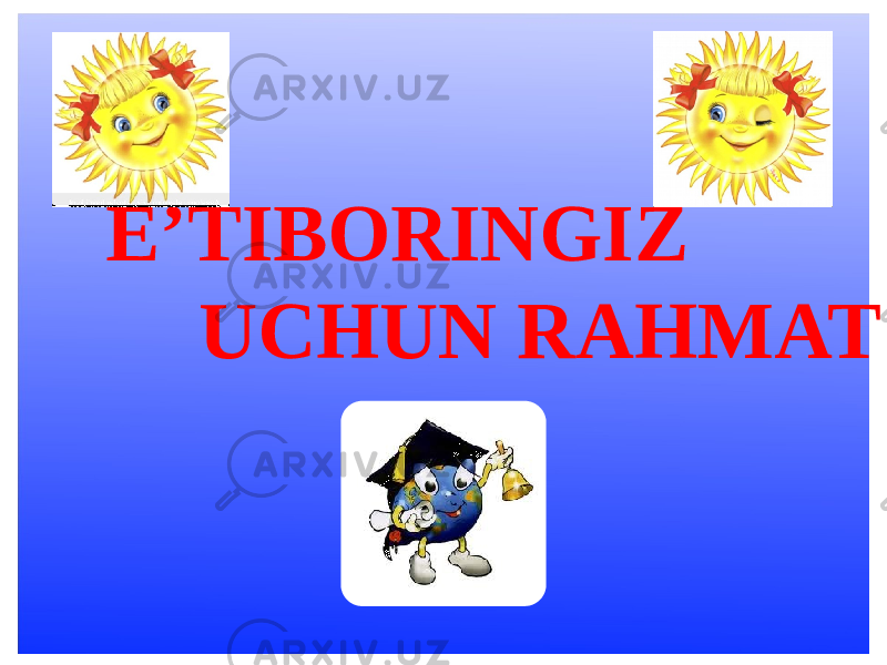 E’TIBORINGIZ UCHUN RAHMAT ! 