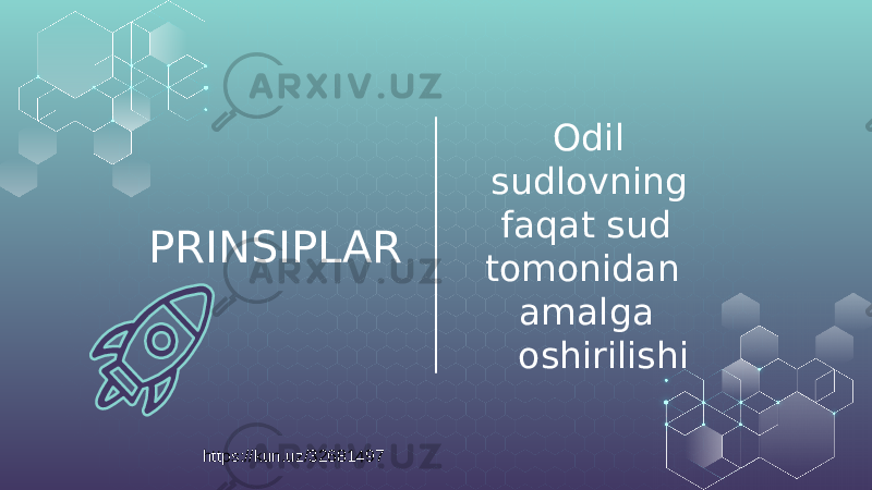  Odil sudlovning faqat sud tomonidan amalga oshirilishiPRINSIPLAR https://kun.uz/32681497 