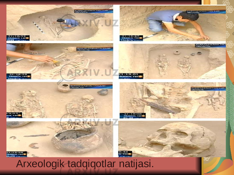Arxeologik tadqiqotlar natijasi. 