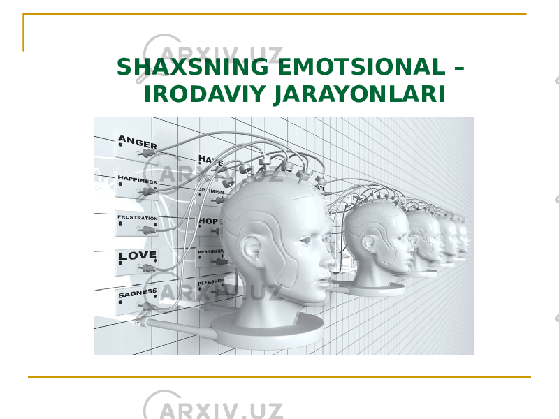 SHAXSNING EMOTSIONAL – IRODAVIY JARAYONLARI 