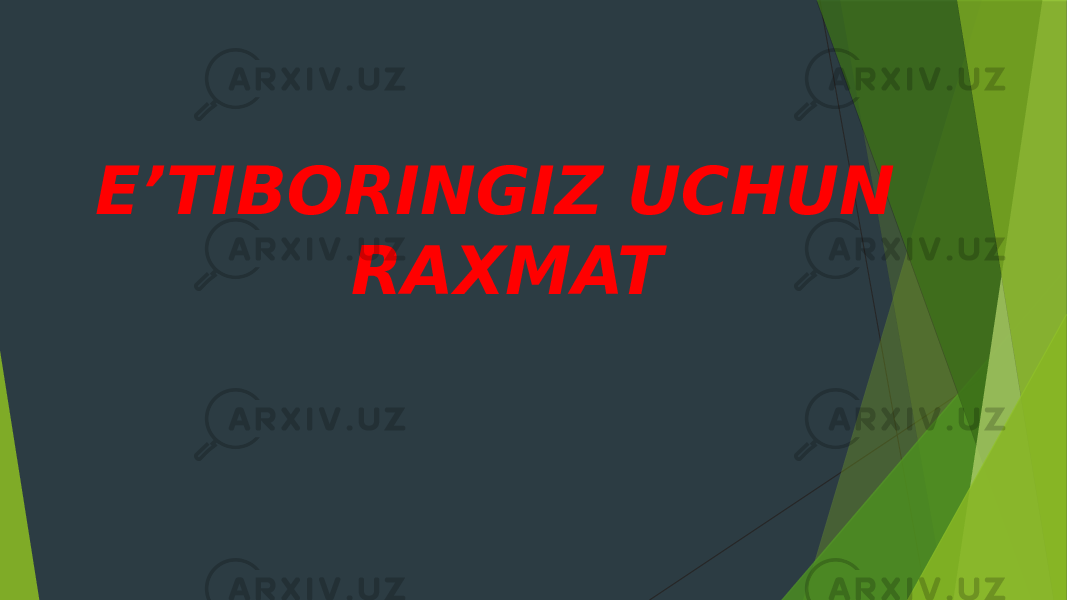 E’TIBORINGIZ UCHUN RAXMAT 