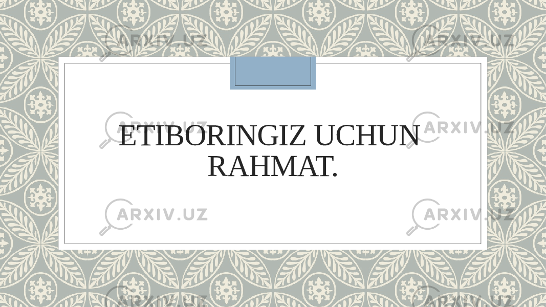 ETIBORINGIZ UCHUN RAHMAT. 