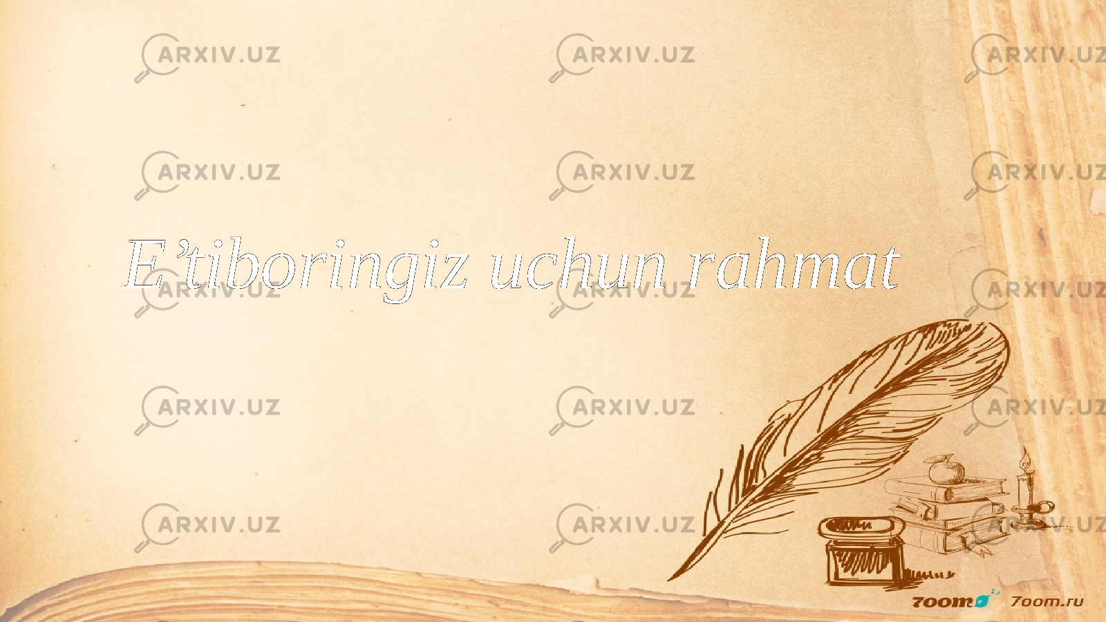 E’tiboringiz uchun rahmat 