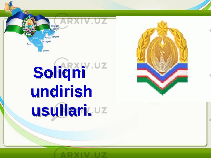 Soliqni Soliqni undirish undirish usullari.usullari. 