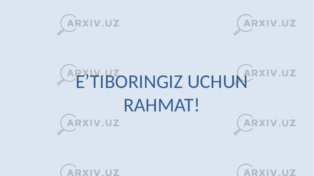 E’TIBORINGIZ UCHUN RAHMAT! 