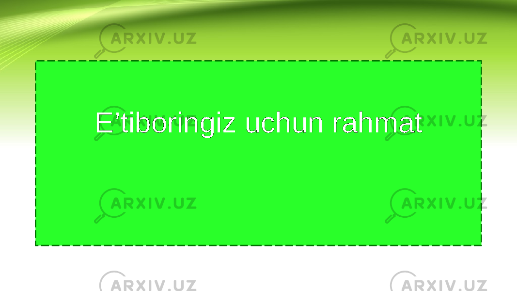 E’tiboringiz uchun rahmat 