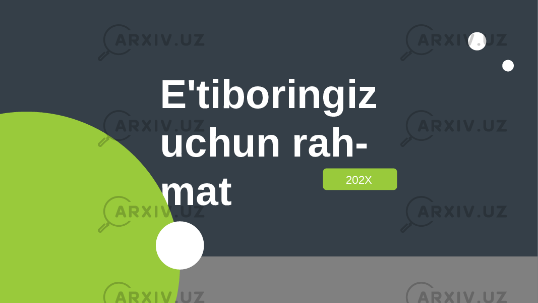 E&#39;tiboringiz uchun rah - mat 202X 