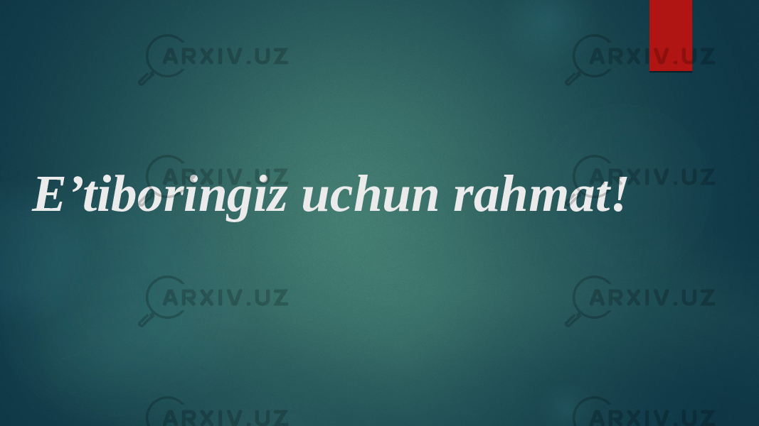 E’tiboringiz uchun rahmat! 