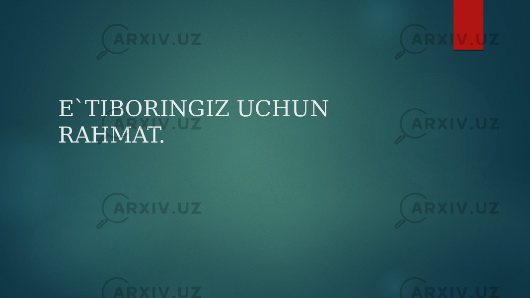 E`TIBORINGIZ UCHUN RAHMAT. 