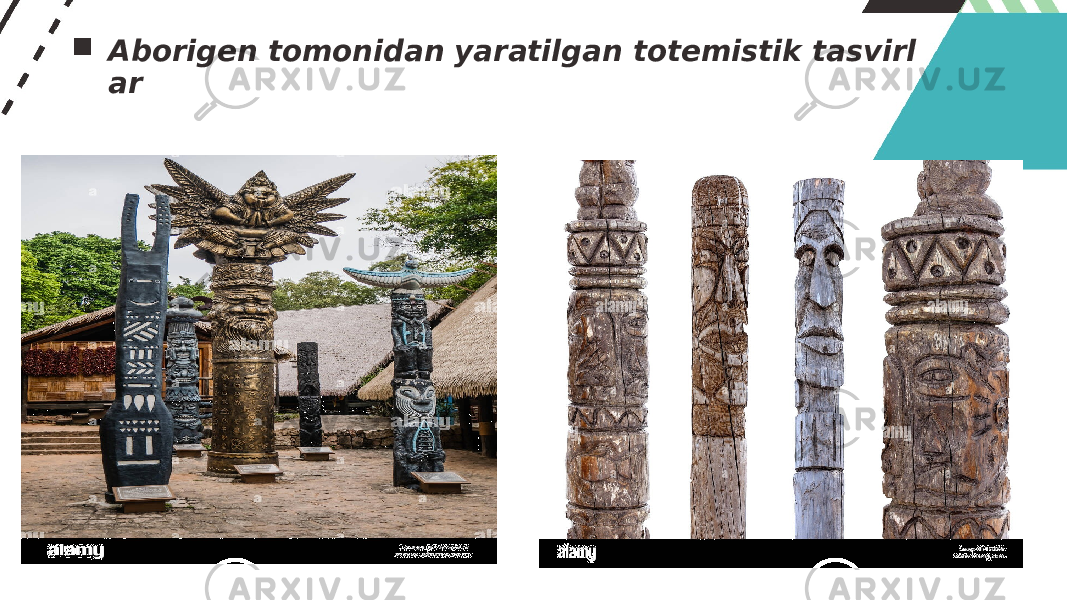  Aborigen tomonidan yaratilgan totemistik tasvirl ar 