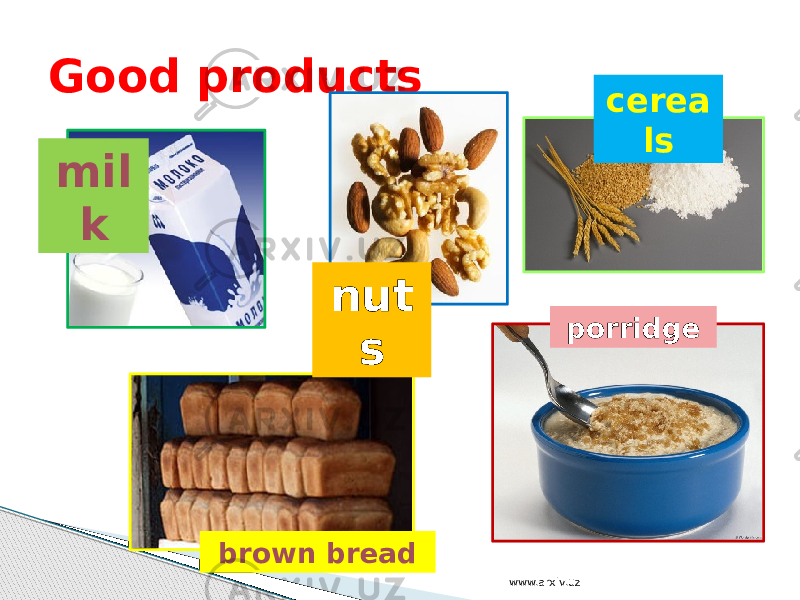 Good products nut smil k cerea ls brown bread porridge www.arxiv.uz 