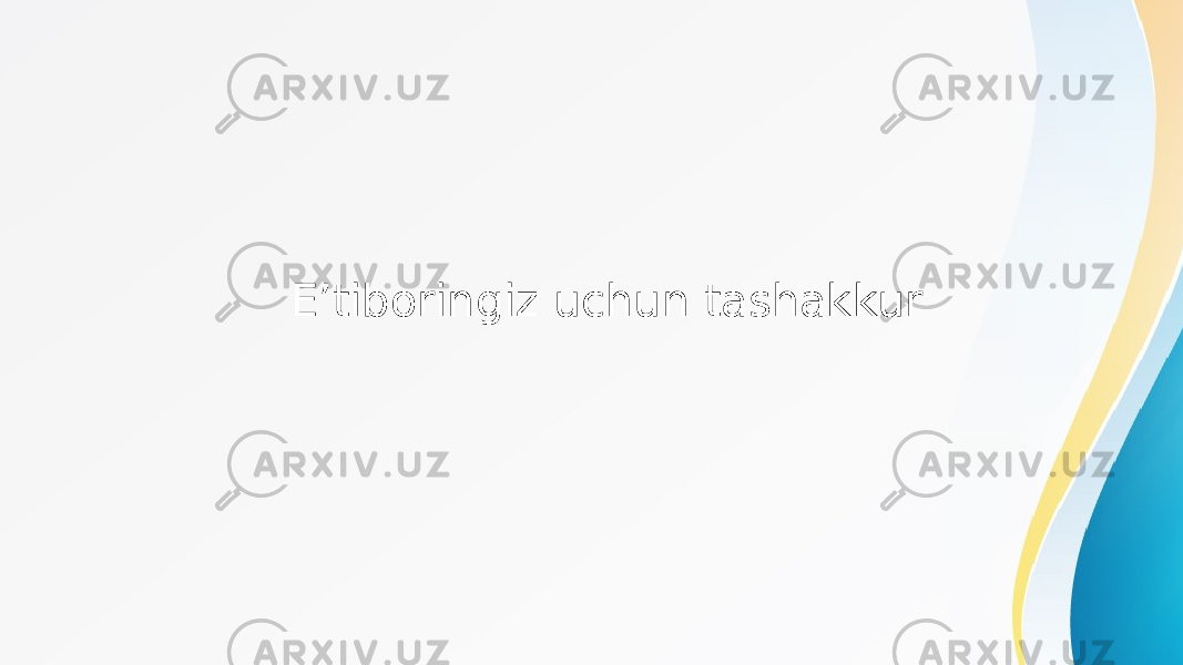 E’tiboringiz uchun tashakkur 