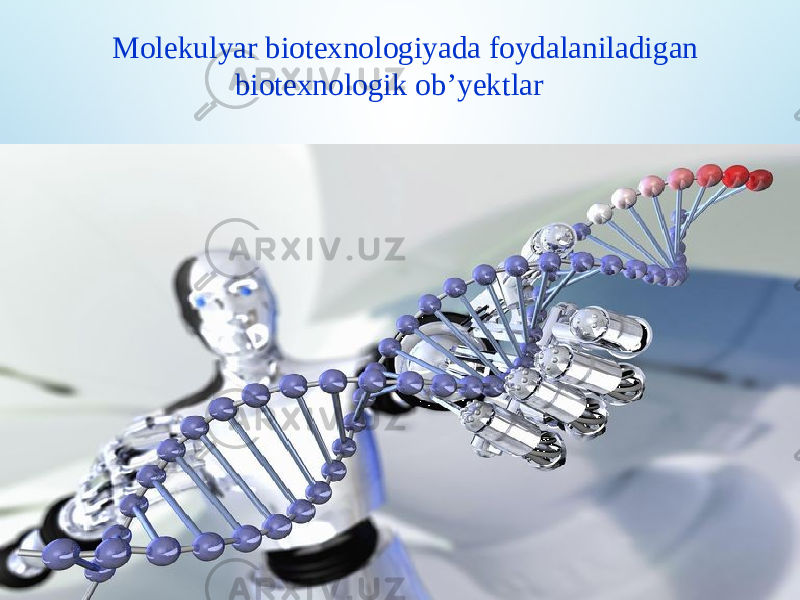 Molekulyar biotexnologiyada foydalaniladigan biotexnologik ob’yektlar 