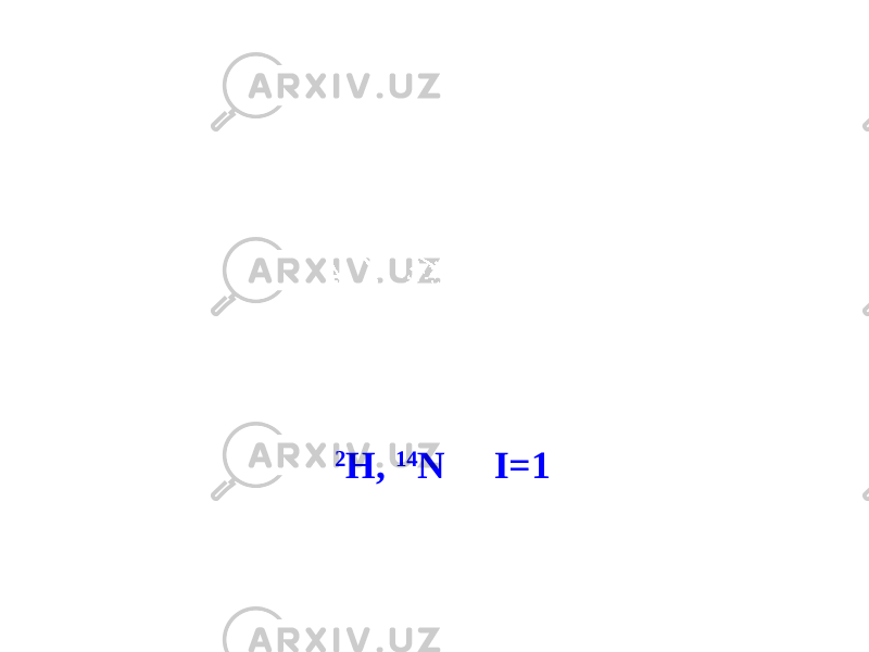 2 H, 14 N I=1 